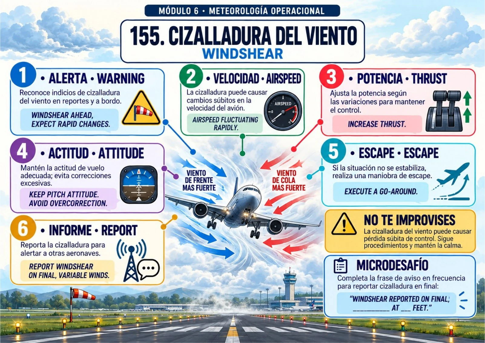 Mapa mental de Cizalladura del Viento y Windshear